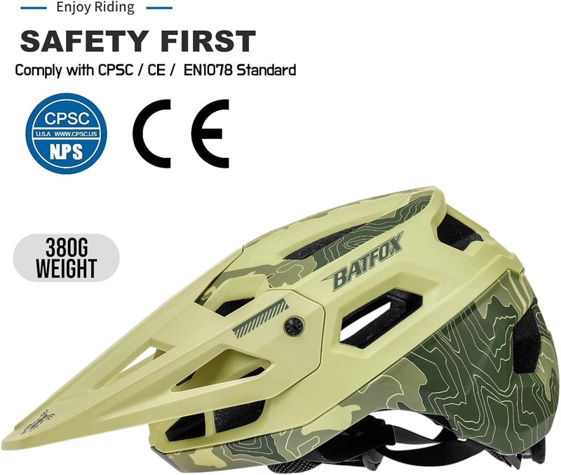 BATFOX Bike Helmet,Mountain Bike Helmet Helmets for Men Women Adults Youth - Image 2